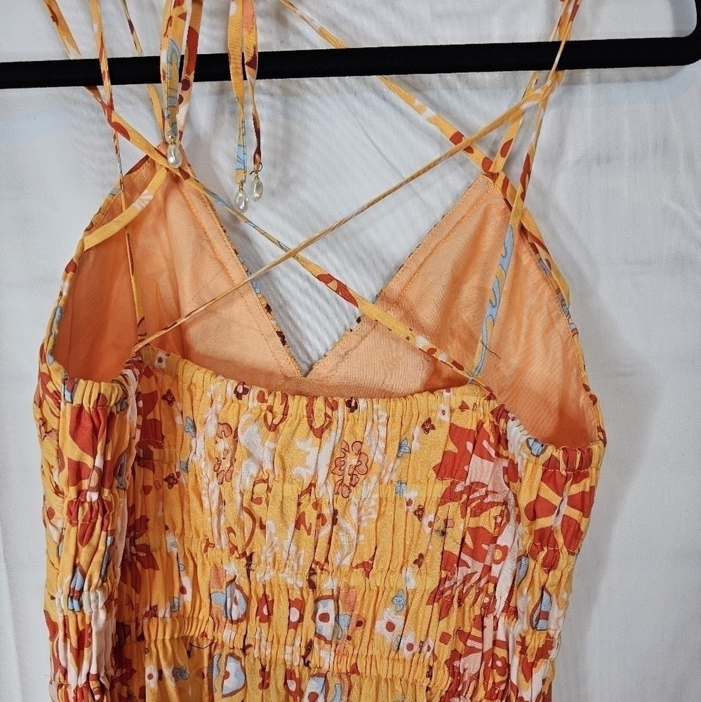 DEREK Lam 10 Crosby size 2 orange paisley maxi dress with halter NWOT - Picture 7 of 9